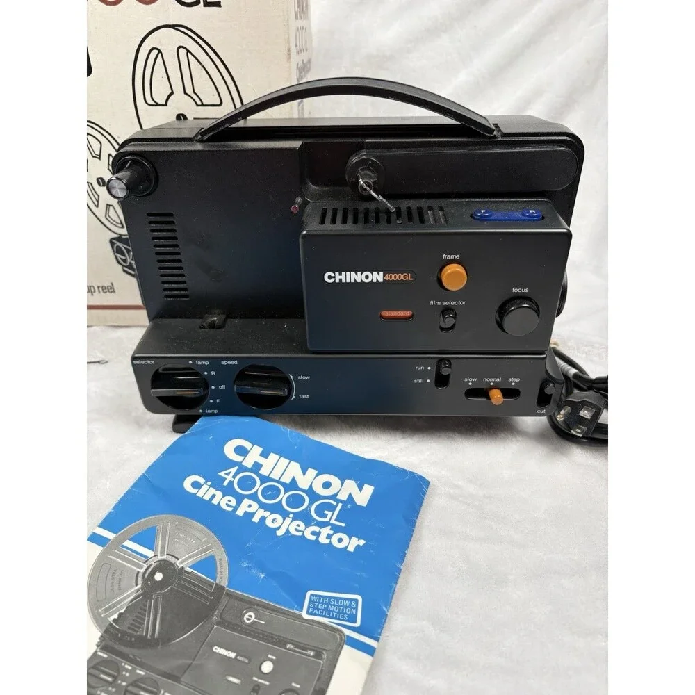 Chinon 4000GL Cine Projector Vintage 8MM Film Projector Parts Only No Reels READ